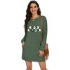 image:imagePrinStory Womens Casual Sweater Dresses Fall Winter Crewneck Loose Fit Pullover Tunic Dress with Side Pockets for Work S4XLA32green Black Sheep