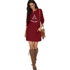 image:imagePrinStory Womens Casual Sweater Dresses Fall Winter Crewneck Loose Fit Pullover Tunic Dress with Side Pockets for Work S4XLA33wr Christmas Tree