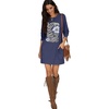 image:imagePrinStory Womens Casual Sweater Dresses Fall Winter Crewneck Loose Fit Pullover Tunic Dress with Side Pockets for Work S4XLA34bluesquare Flower