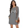 image:imagePrinStory Womens Casual Sweater Dresses Fall Winter Crewneck Loose Fit Pullover Tunic Dress with Side Pockets for Work S4XLA35grayblack Sheep