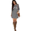 image:imagePrinStory Womens Casual Sweater Dresses Fall Winter Crewneck Loose Fit Pullover Tunic Dress with Side Pockets for Work S4XLA35grayblack Sheep