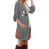 image:imagePrinStory Womens Casual Sweater Dresses Fall Winter Crewneck Loose Fit Pullover Tunic Dress with Side Pockets for Work S4XLA35grayblack Sheep