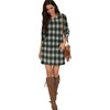 image:imagePrinStory Womens Casual Sweater Dresses Fall Winter Crewneck Loose Fit Pullover Tunic Dress with Side Pockets for Work S4XLA40gn Brown Wh Plaid