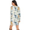 image:imagePrinStory Womens Casual Sweater Dresses Fall Winter Crewneck Loose Fit Pullover Tunic Dress with Side Pockets for Work S4XLA41beige Gray Geometry