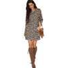 image:imagePrinStory Womens Casual Sweater Dresses Fall Winter Crewneck Loose Fit Pullover Tunic Dress with Side Pockets for Work S4XLA42leopard Khaki