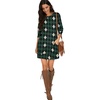 image:imagePrinStory Womens Casual Sweater Dresses Fall Winter Crewneck Loose Fit Pullover Tunic Dress with Side Pockets for Work S4XLA45blue Green Diamond