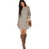 image:imagePrinStory Womens Casual Sweater Dresses Fall Winter Crewneck Loose Fit Pullover Tunic Dress with Side Pockets for Work S4XLA47khaki Diamond