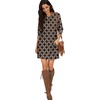 image:imagePrinStory Womens Casual Sweater Dresses Fall Winter Crewneck Loose Fit Pullover Tunic Dress with Side Pockets for Work S4XLA48dark Brown Diamond