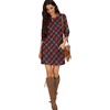 image:imagePrinStory Womens Casual Sweater Dresses Fall Winter Crewneck Loose Fit Pullover Tunic Dress with Side Pockets for Work S4XLA49red Black Diamond
