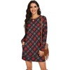 image:imagePrinStory Womens Casual Sweater Dresses Fall Winter Crewneck Loose Fit Pullover Tunic Dress with Side Pockets for Work S4XLA49red Black Diamond