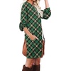 image:imagePrinStory Womens Casual Sweater Dresses Fall Winter Crewneck Loose Fit Pullover Tunic Dress with Side Pockets for Work S4XLA50black Green Diamond