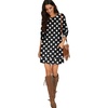 image:imagePrinStory Womens Casual Sweater Dresses Fall Winter Crewneck Loose Fit Pullover Tunic Dress with Side Pockets for Work S4XLA51black White Dot