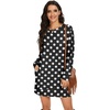 image:imagePrinStory Womens Casual Sweater Dresses Fall Winter Crewneck Loose Fit Pullover Tunic Dress with Side Pockets for Work S4XLA51black White Dot