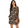image:imagePrinStory Womens Casual Sweater Dresses Fall Winter Crewneck Loose Fit Pullover Tunic Dress with Side Pockets for Work S4XLA53leave Redblue Flower