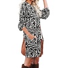 image:imagePrinStory Womens Casual Sweater Dresses Fall Winter Crewneck Loose Fit Pullover Tunic Dress with Side Pockets for Work S4XLA56black Wh Paper Cut