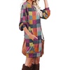 image:imagePrinStory Womens Casual Sweater Dresses Fall Winter Crewneck Loose Fit Pullover Tunic Dress with Side Pockets for Work S4XLA57color Plaid