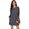 image:imagePrinStory Womens Casual Sweater Dresses Fall Winter Crewneck Loose Fit Pullover Tunic Dress with Side Pockets for Work S4XLA59blue Floral