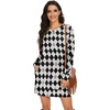 image:imagePrinStory Womens Casual Sweater Dresses Fall Winter Crewneck Loose Fit Pullover Tunic Dress with Side Pockets for Work S4XLA60bk Wh Gray Diamond