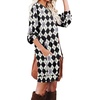 image:imagePrinStory Womens Casual Sweater Dresses Fall Winter Crewneck Loose Fit Pullover Tunic Dress with Side Pockets for Work S4XLA60bk Wh Gray Diamond