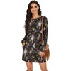 image:imagePrinStory Womens Casual Sweater Dresses Fall Winter Crewneck Loose Fit Pullover Tunic Dress with Side Pockets for Work S4XLA61gray Color Ink