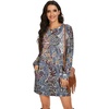 image:imagePrinStory Womens Casual Sweater Dresses Fall Winter Crewneck Loose Fit Pullover Tunic Dress with Side Pockets for Work S4XLA62red Blue Cloud