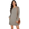 image:imagePrinStory Womens Casual Sweater Dresses Fall Winter Crewneck Loose Fit Pullover Tunic Dress with Side Pockets for Work S4XLA63gray Bn Double Line