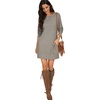 image:imagePrinStory Womens Casual Sweater Dresses Fall Winter Crewneck Loose Fit Pullover Tunic Dress with Side Pockets for Work S4XLA63gray Bn Double Line