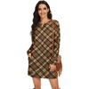 image:imagePrinStory Womens Casual Sweater Dresses Fall Winter Crewneck Loose Fit Pullover Tunic Dress with Side Pockets for Work S4XLA64caramel Diamond