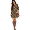 image:imagePrinStory Womens Casual Sweater Dresses Fall Winter Crewneck Loose Fit Pullover Tunic Dress with Side Pockets for Work S4XLA64caramel Diamond