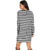 image:imagePrinStory Womens Casual Sweater Dresses Fall Winter Crewneck Loose Fit Pullover Tunic Dress with Side Pockets for Work S4XLA65black White Rhomboid