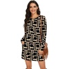 image:imagePrinStory Womens Casual Sweater Dresses Fall Winter Crewneck Loose Fit Pullover Tunic Dress with Side Pockets for Work S4XLA66black Puzzle