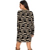 image:imagePrinStory Womens Casual Sweater Dresses Fall Winter Crewneck Loose Fit Pullover Tunic Dress with Side Pockets for Work S4XLA66black Puzzle