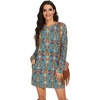 image:imagePrinStory Womens Casual Sweater Dresses Fall Winter Crewneck Loose Fit Pullover Tunic Dress with Side Pockets for Work S4XLA67color Blue Paisley