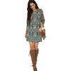 image:imagePrinStory Womens Casual Sweater Dresses Fall Winter Crewneck Loose Fit Pullover Tunic Dress with Side Pockets for Work S4XLA67color Blue Paisley
