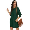 image:imagePrinStory Womens Casual Sweater Dresses Fall Winter Crewneck Loose Fit Pullover Tunic Dress with Side Pockets for Work S4XLDark Green