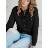 image:imagePrinStory Womens Long Sleeve Crew Neck Cardigan Classic Retro Button Open Front Casual Knit Shrugs Sweaters S2XL01black