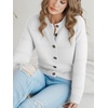 image:imagePrinStory Womens Long Sleeve Crew Neck Cardigan Classic Retro Button Open Front Casual Knit Shrugs Sweaters S2XL03white