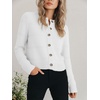 image:imagePrinStory Womens Long Sleeve Crew Neck Cardigan Classic Retro Button Open Front Casual Knit Shrugs Sweaters S2XL03white