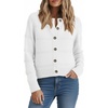 image:imagePrinStory Womens Long Sleeve Crew Neck Cardigan Classic Retro Button Open Front Casual Knit Shrugs Sweaters S2XL03white