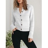 image:imagePrinStory Womens Long Sleeve Crew Neck Cardigan Classic Retro Button Open Front Casual Knit Shrugs Sweaters S2XL03white