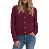 image:imagePrinStory Womens Long Sleeve Crew Neck Cardigan Classic Retro Button Open Front Casual Knit Shrugs Sweaters S2XL04wine Red