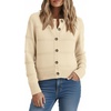 image:imagePrinStory Womens Long Sleeve Crew Neck Cardigan Classic Retro Button Open Front Casual Knit Shrugs Sweaters S2XL05beige