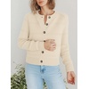 image:imagePrinStory Womens Long Sleeve Crew Neck Cardigan Classic Retro Button Open Front Casual Knit Shrugs Sweaters S2XL05beige