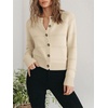 image:imagePrinStory Womens Long Sleeve Crew Neck Cardigan Classic Retro Button Open Front Casual Knit Shrugs Sweaters S2XL05beige
