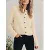 image:imagePrinStory Womens Long Sleeve Crew Neck Cardigan Classic Retro Button Open Front Casual Knit Shrugs Sweaters S2XL05beige