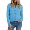 image:imagePrinStory Womens Long Sleeve Crew Neck Cardigan Classic Retro Button Open Front Casual Knit Shrugs Sweaters S2XL06light Blue