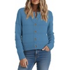 image:imagePrinStory Womens Long Sleeve Crew Neck Cardigan Classic Retro Button Open Front Casual Knit Shrugs Sweaters S2XL08blue