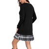 image:imagePrinStory Womens Long Sleeve Dress Knitted Crewneck Tunic with Pockets Fall and Winter Casual Fashion SweatshirtBlack