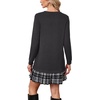 image:imagePrinStory Womens Long Sleeve Dress Knitted Crewneck Tunic with Pockets Fall and Winter Casual Fashion SweatshirtDark Gray