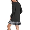 image:imagePrinStory Womens Long Sleeve Dress Knitted Crewneck Tunic with Pockets Fall and Winter Casual Fashion SweatshirtDark Gray
